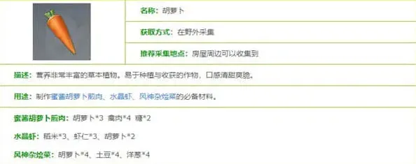 世界之外原神胡萝卜图鉴完整教程