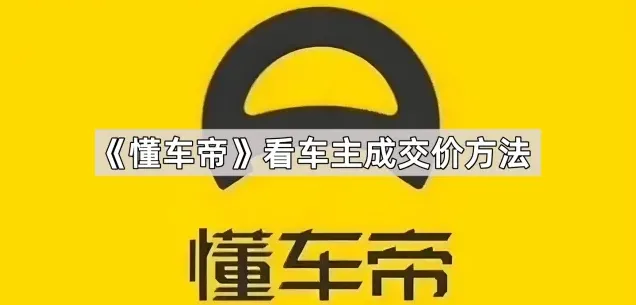 懂车帝看车主成交价使用指南
