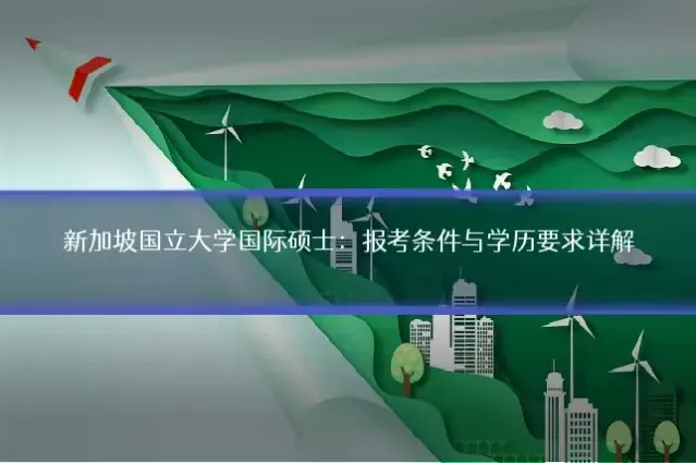 新加坡国立大学国际硕士:报考条件与学历要求详解