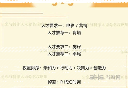 《恋与制作人》周棋洛拍摄副本3-3三星怎么过