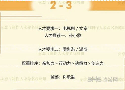 恋与制作人三星
