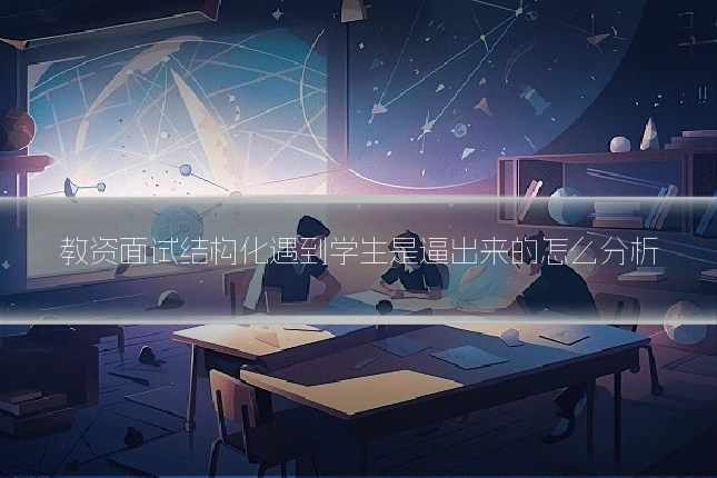 教资面试结构化遇到学生是逼出来的怎么分析