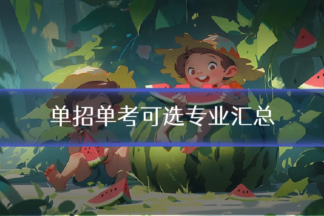 单招单考可选专业汇总