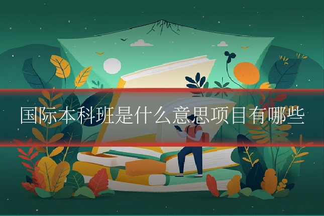 国际本科班是什么意思项目有哪些