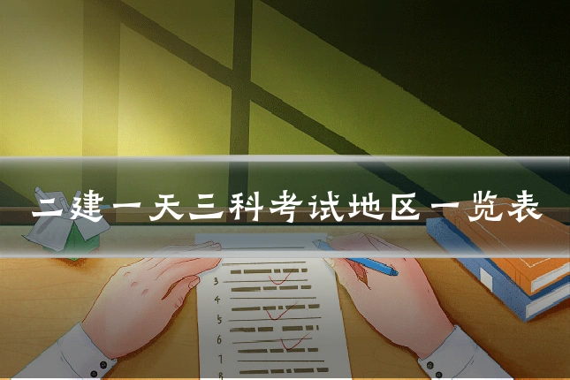 二建一天三科考试地区一览表
