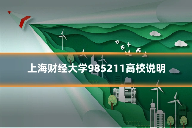 上海财经大学985211高校说明