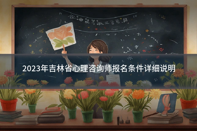 2023年吉林省心理咨询师报名条件详细说明