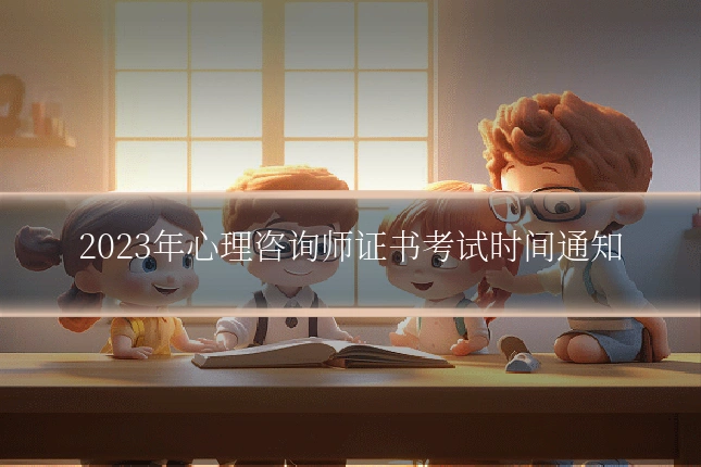 2023年心理咨询师证书考试时间通知
