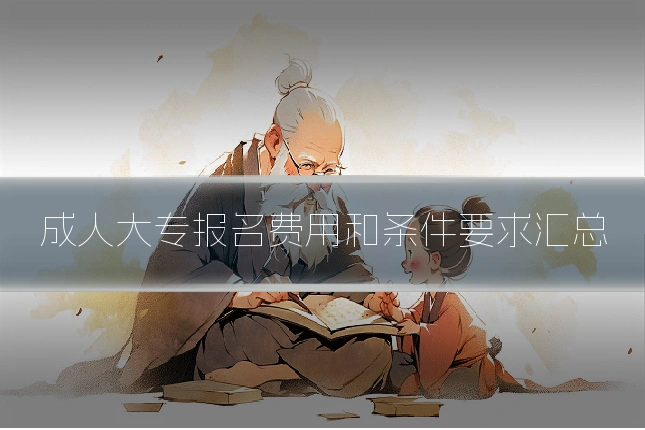 成人大专报名费用和条件要求汇总