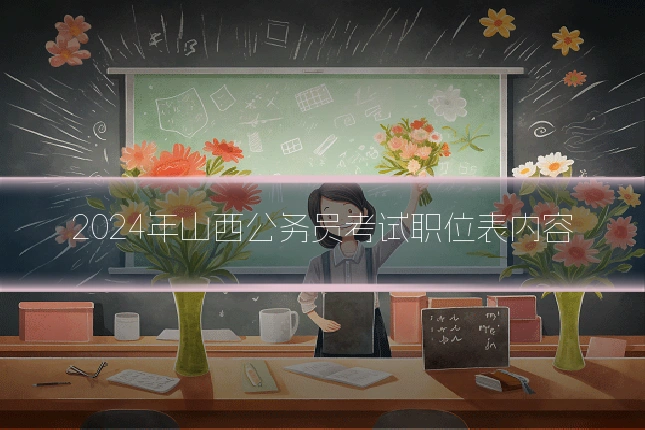 2024年山西公务员考试职位表内容