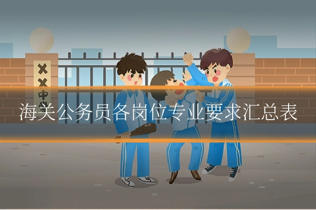 海关公务员各岗位专业要求汇总表