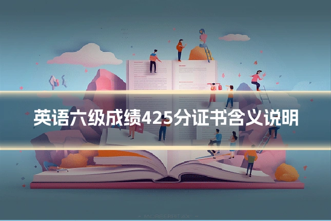 英语六级成绩425分证书含义说明