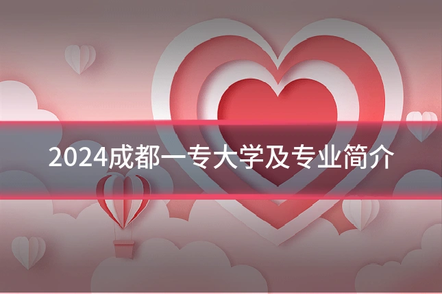 2024成都一专大学及专业简介