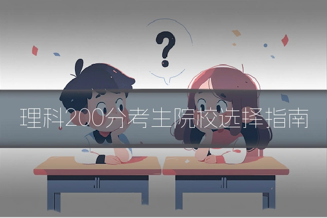 理科200分考生院校选择指南