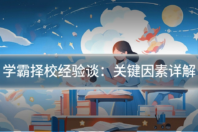学霸择校经验谈：关键因素详解