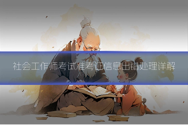 社会工作师考试准考证信息出错处理详解