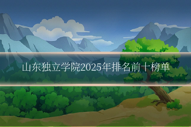 山东独立学院2025年排名前十榜单