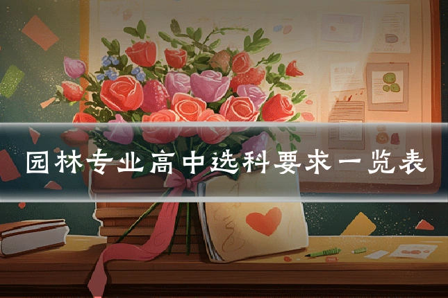 园林专业高中选科要求一览表