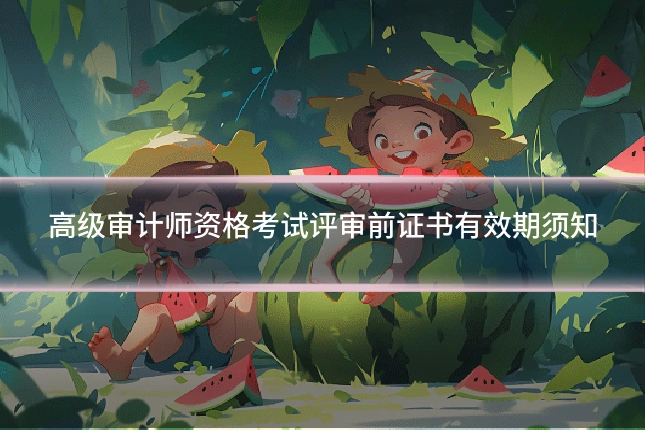 高级审计师资格考试评审前证书有效期须知