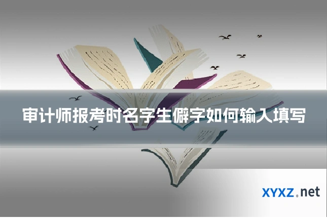 审计师报考时名字生僻字如何输入填写